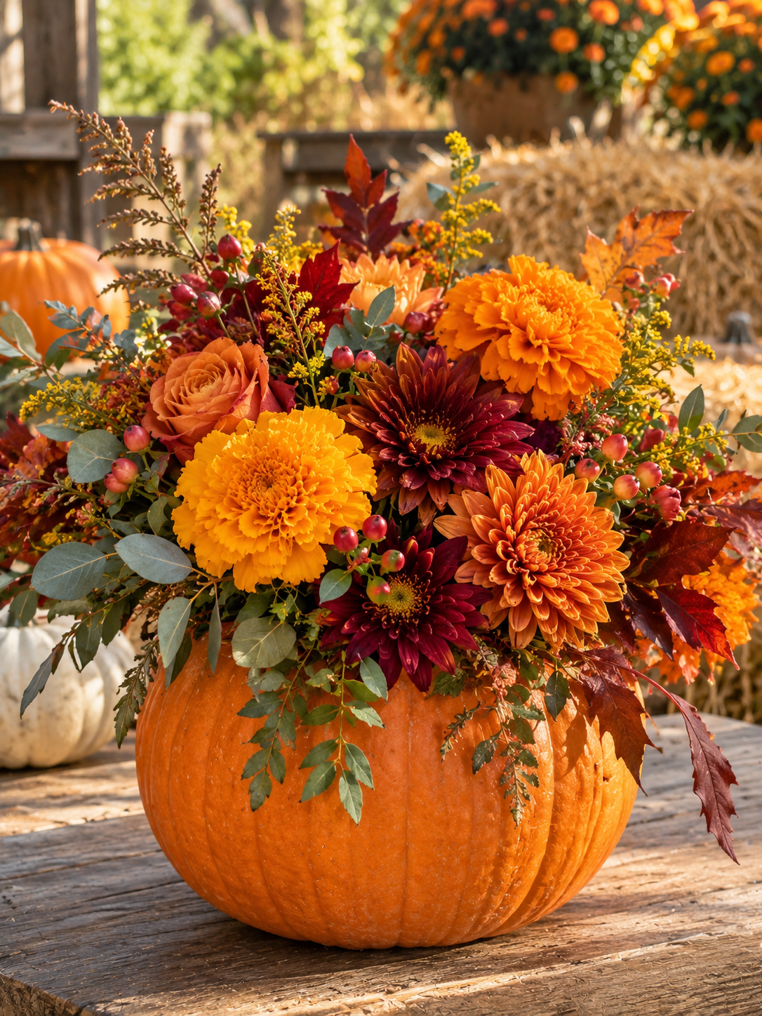 Fall pumpkin floral Arrangement