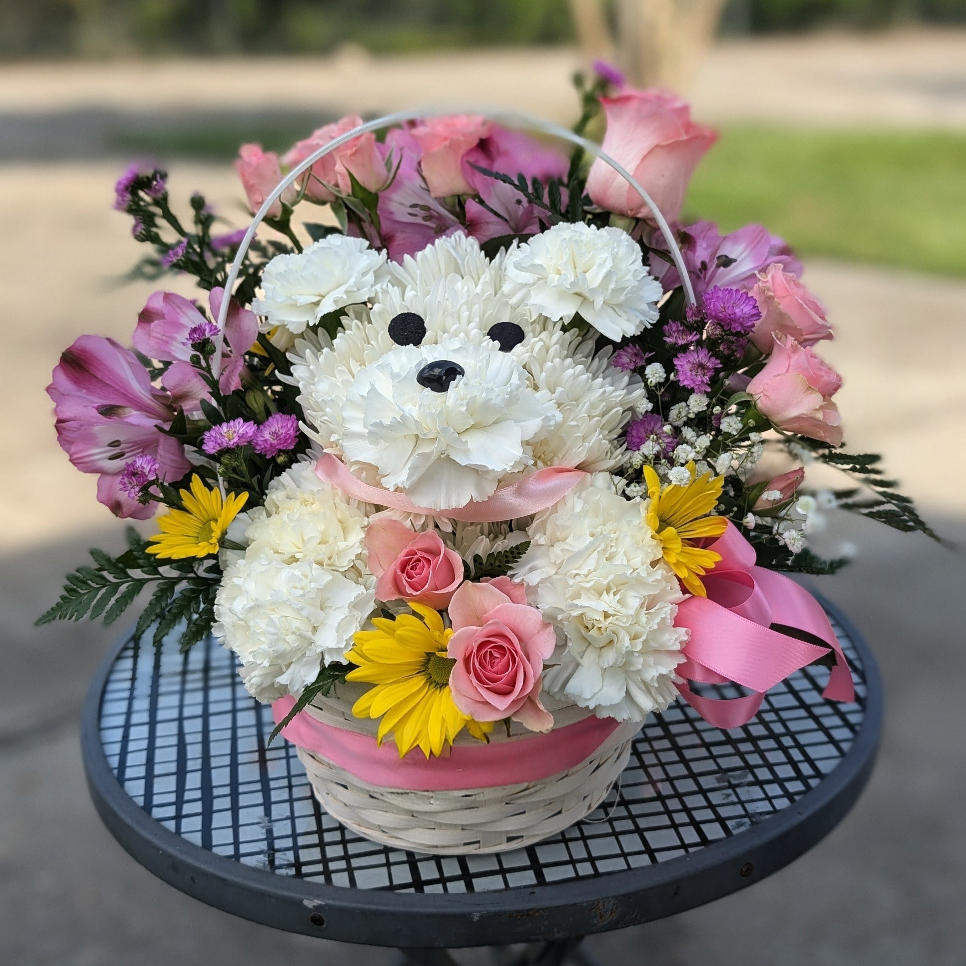 Pink Puppy Basket