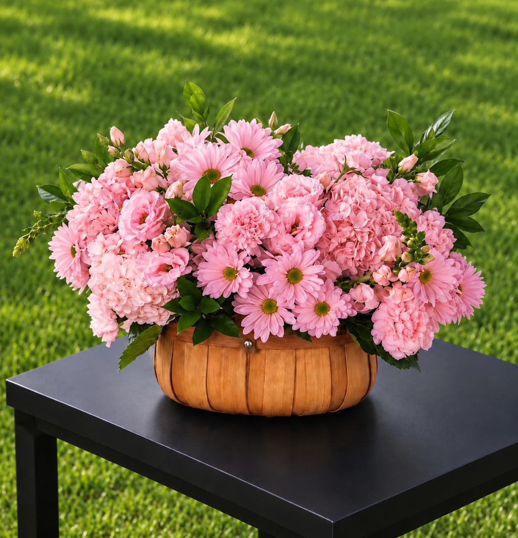 Hydrangea & Daisies Basket