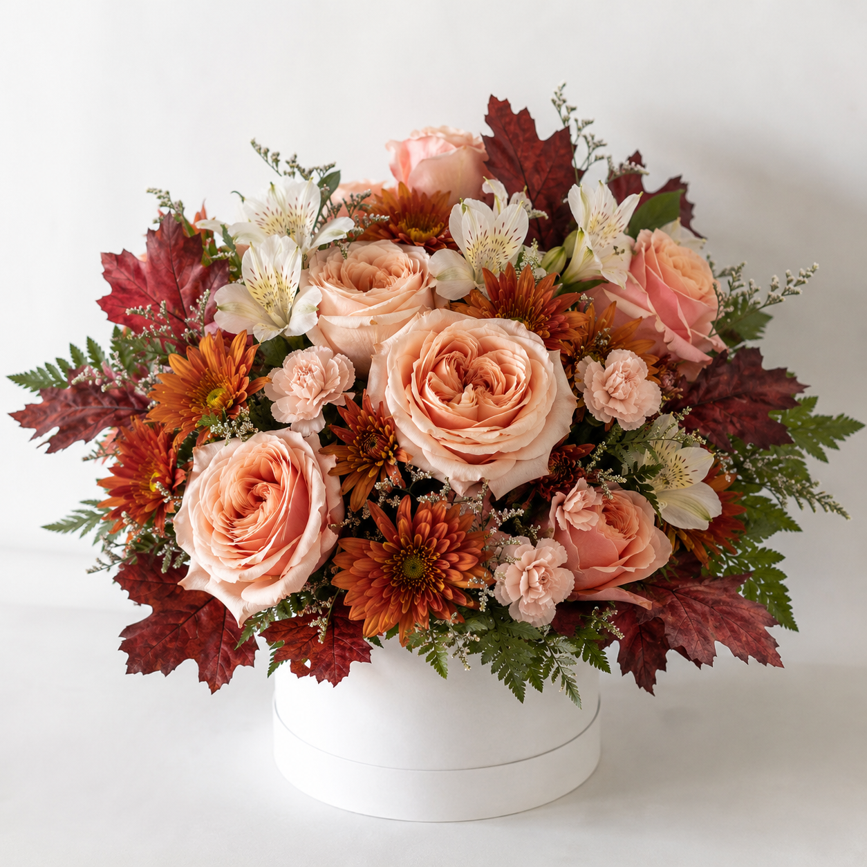 Autumn Elegance Peach Rose Arrangement