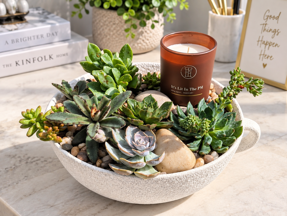 Succulent & Scented Candle Garden