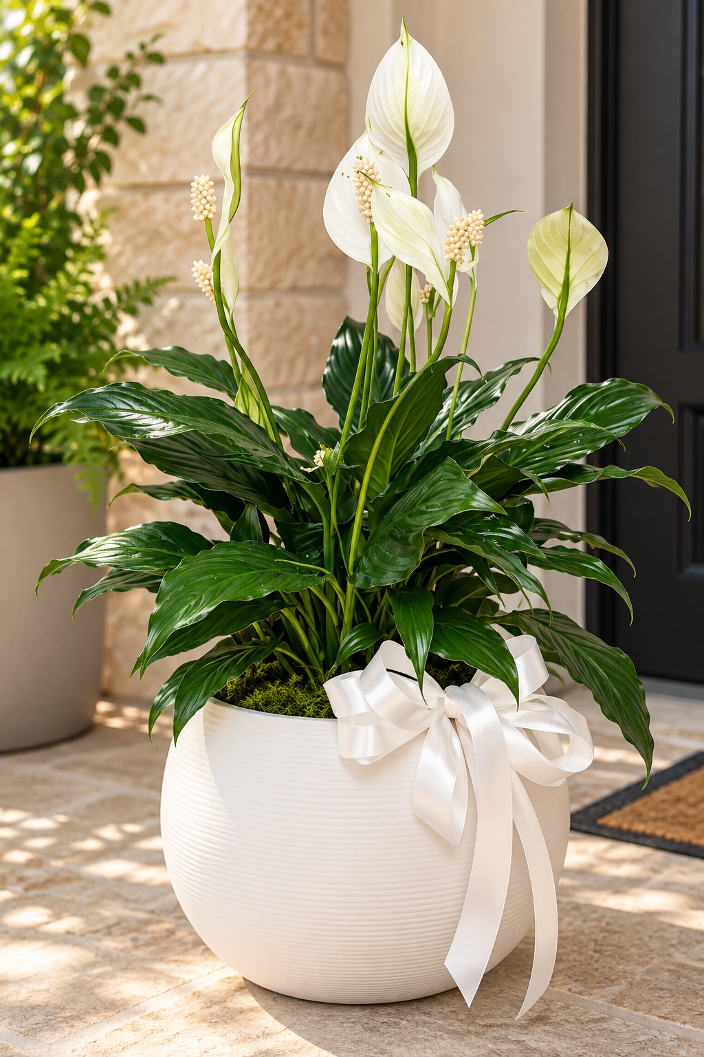 Peace Lily plant in Ceramic vase