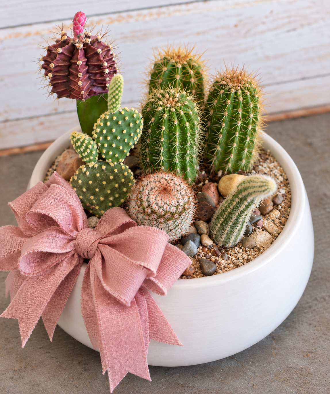 Cactus Garden in Ceramic Planter